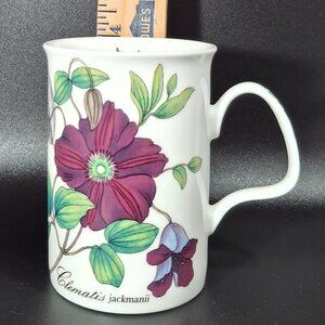 Vintage Roy Kirkham Botanical Bone China Clematis and Laburnam English Mug 2004